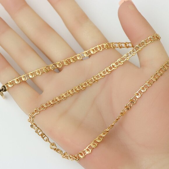 Elegant Rose Gold Link Chain Necklace Brass Base, XPNL0198 - Picture 2 of 12